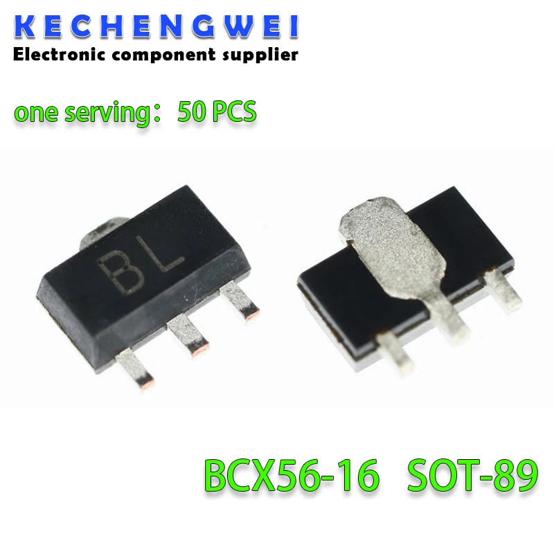 50pcs BCX56-16 SOT-89 BCX56 SOT89 transistor NPN 1A 80V marking: BA BD BH BL