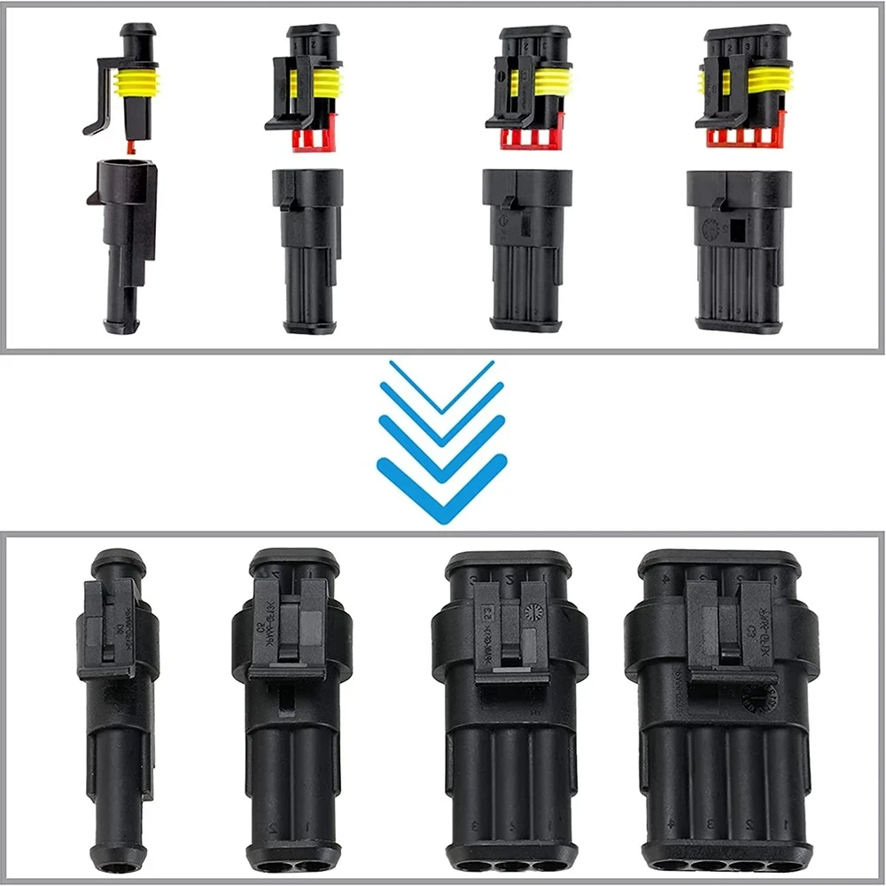 AMP DJ1.5 Automobile Waterproof Terminal Connector Boxed 96/192/216/240/254/352pcs 1/2/3/4/6 Cores Kit