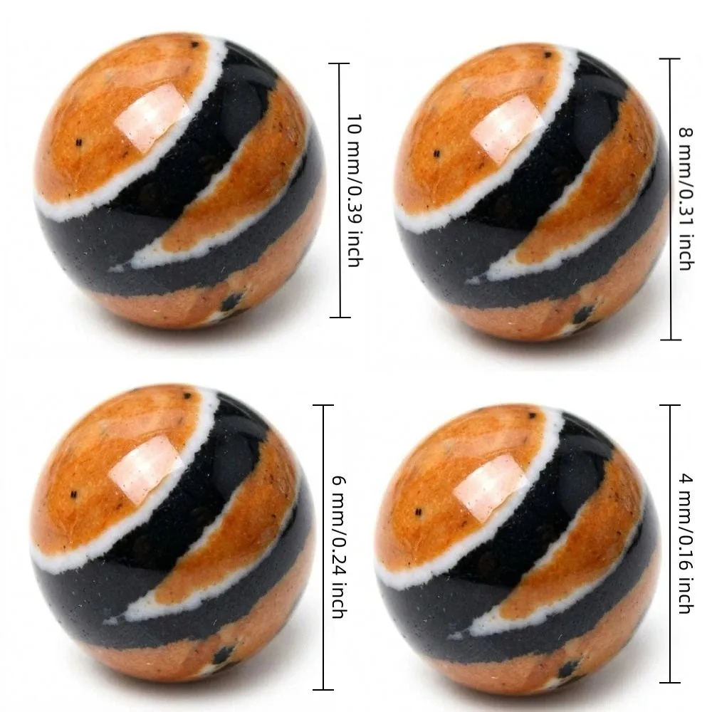 38/46/63/90 Stück 4-10mm lose Steinperlen, runde Echtsteinperlen, regenbogenfarbene Steine, orangefarbene Webmaterialien, Abstandshalterperlen, DIY