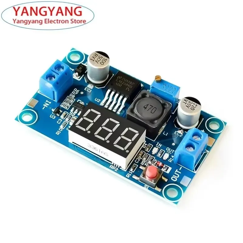 New LM2596 DC-DC Step-Down Converter Power Supply Board 3A Adjustable Voltage Regulator LED Display Voltmeter Adapter Module