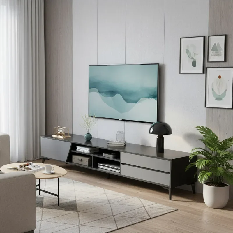 for TV Cabinet Small Apartment Living Room Modern Household Simple Storage Integrated Coffee Table Side Cabinet Combined