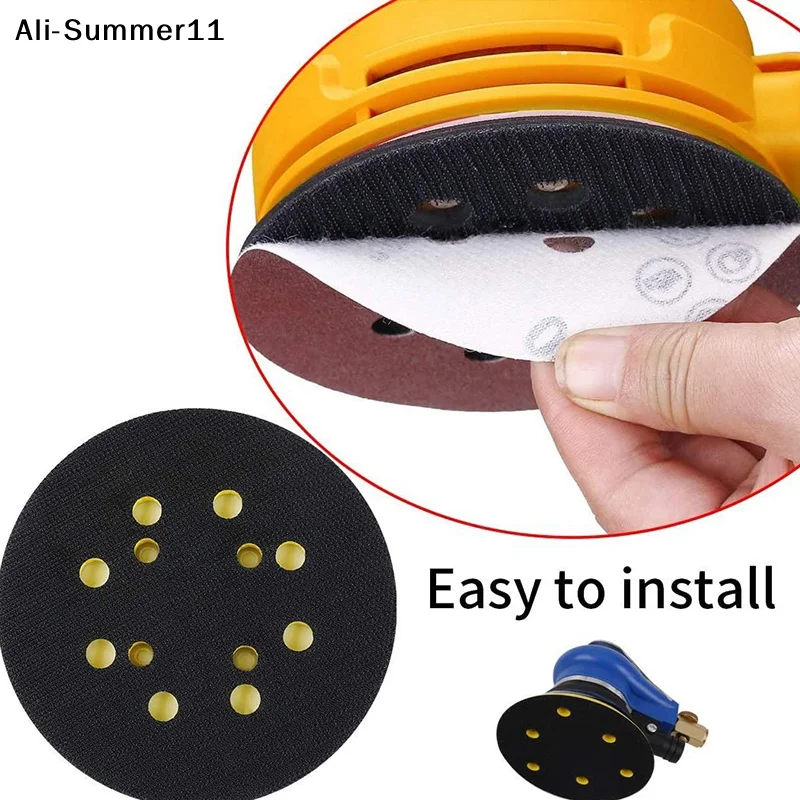 

【Ew1】1Pc Grinding Pad 5" 8 Hole Grinder Sandpaper Tray For Disc Grinder Backing Pad Hook Loop 125mm Pneumatic Polishing Machine