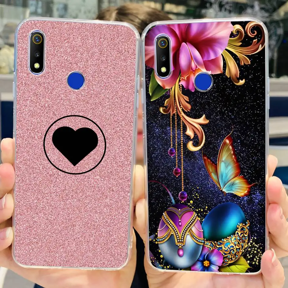 Чехол Realme 3 для Realme 3 Pro, популярный мягкий прозрачный силиконовый защитный чехол с бабочкой для Realme 3i Realme3 i 3Pro, бампер