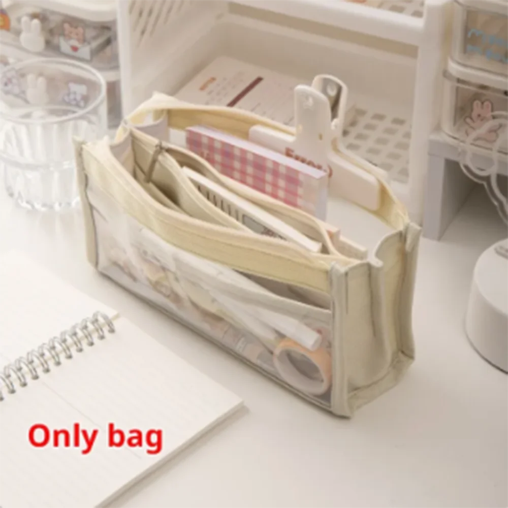 Six Layer Large Capacity Pencil Bag Stationery Supplies Appearance Transparent PVC Student Multifunctional Storage Stationer Bag