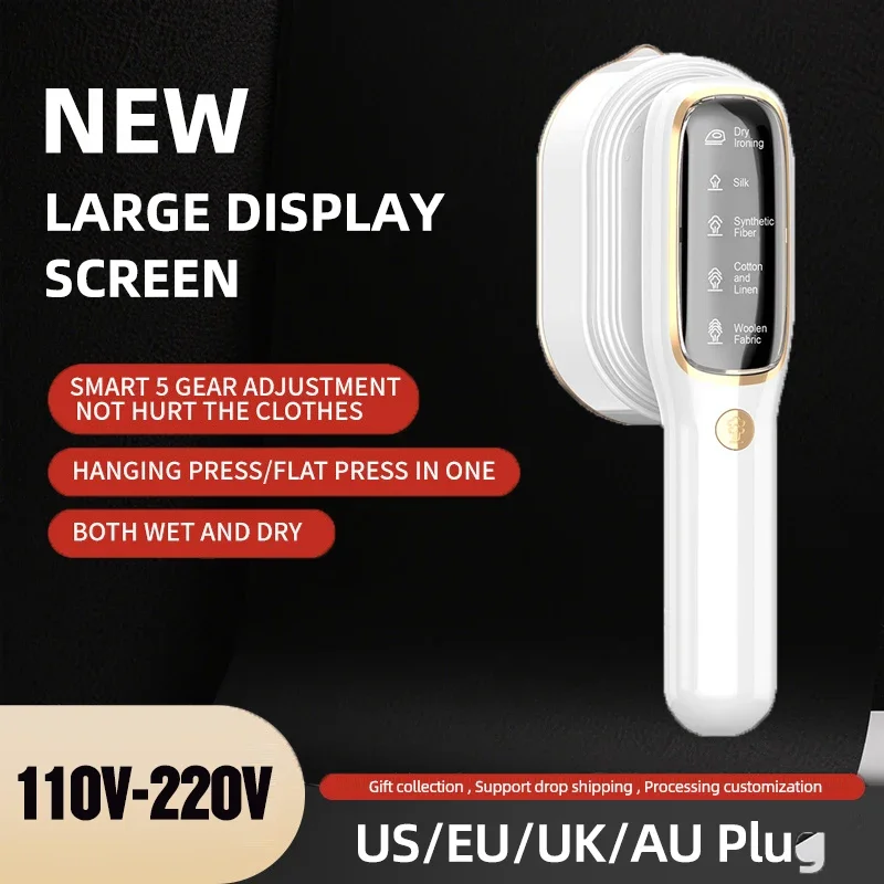 110 V-220 V Handheld Dampfbügeleisen Faltbare Garment Steamer Tragbare 5 Geschwindigkeit Dampfer Touchscreen Rotary Elektrische Bügeleisen 1000 W