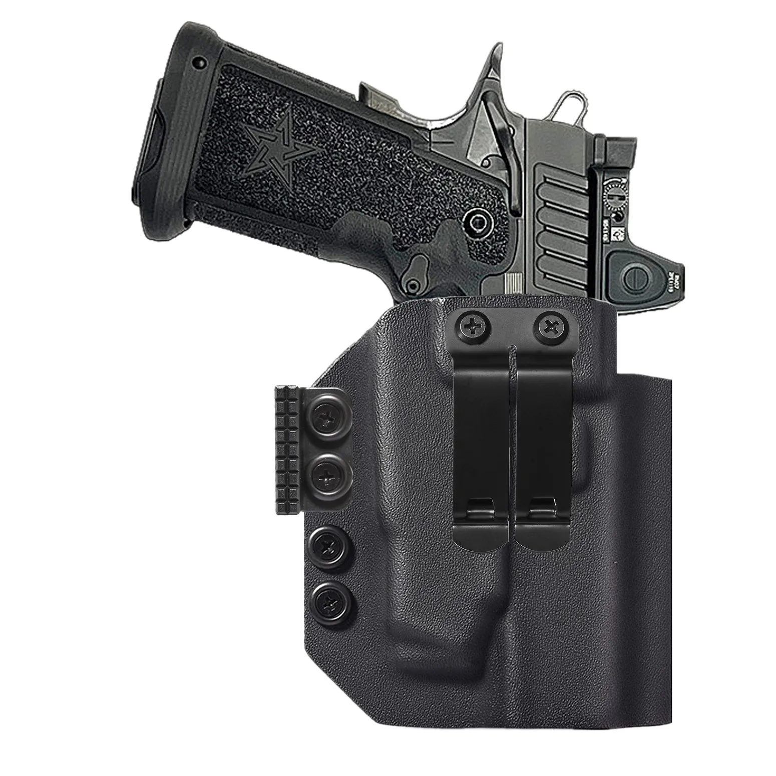 Kydex PLX Light IWB Holster For Staccato 2011 P with Olight PL X 1200 Lumen Tactical Flashlight Inside Waistband Concealed Carry