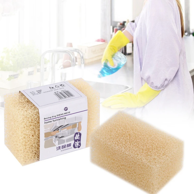 Imitation Loofah Dishwashing Sponge Dishwashing Cotton Kitchen Cleaning Decontamination Non-stick Oil Brush Pot Sponge