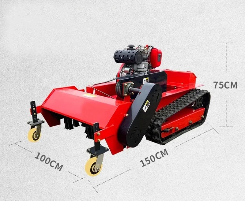 Easy To Operate 16hp 80cm 100cm 120cm cutting width Diesel power Remote Control Lawn Mower