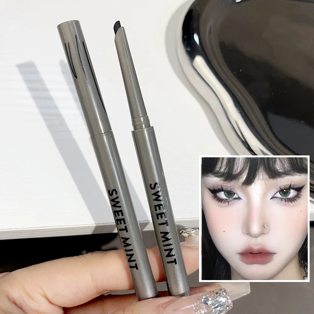 Stylo Eyeliner Gel en Forme de Machette, Noir, Rouge, Marron, Mince, Ver à Soie Couché, Stylo à Colle, Étanche, Maquillage pour les Yeux, 256