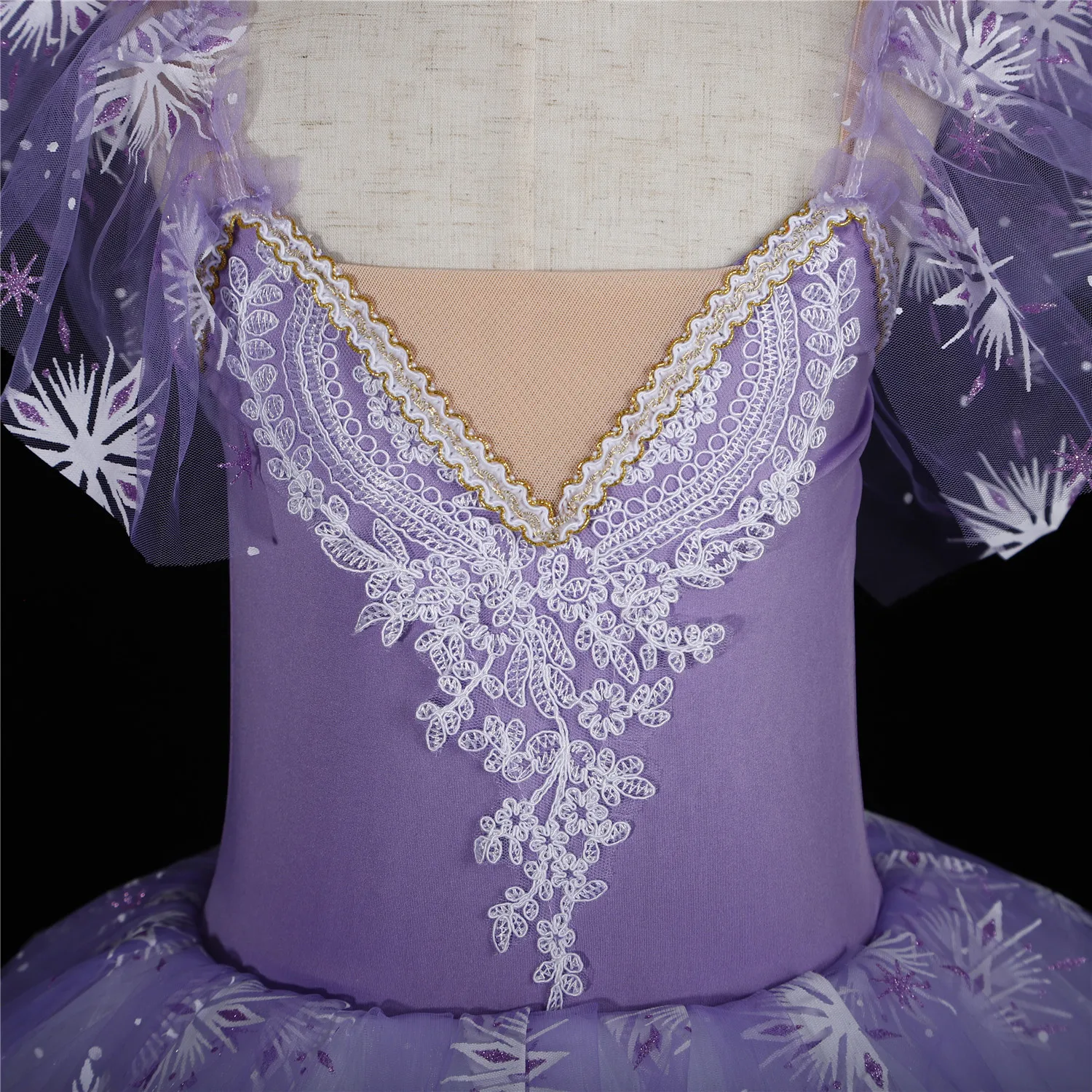 

New girls dress princess dress snowflake dress sweet fluffy catwalk performance dance