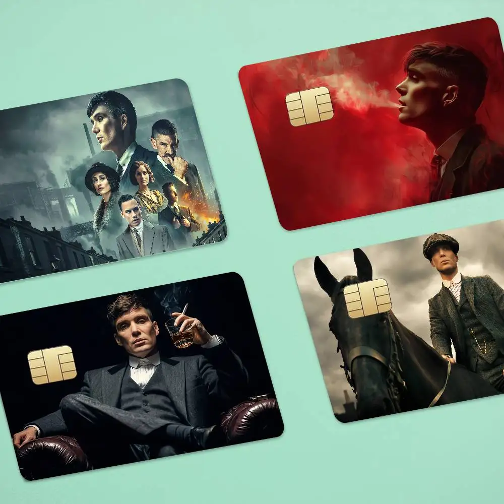 TV Drama Peaky Blinders Anime Front Cover Film Sticker Skin For Credit Debit Card Small Large Chip 1 Set Of 4 Pcs