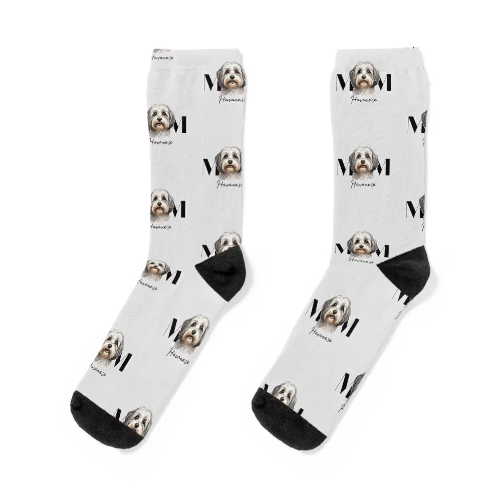 Minimalistic aesthetic Mom of Hvaanese Dog Socks snow valentine gift ideas anti-slip christmass gift Men's Socks Women's