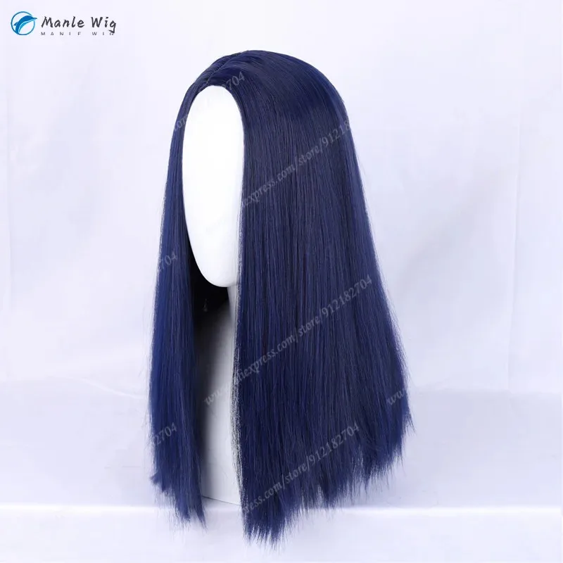 LOL Arcane Cosplay Wig Anime Caitlyn Parted Blue Black Heat Resistant Synthetic Hair The Sheriff of Piltover Wigs cvh;,78jh;5