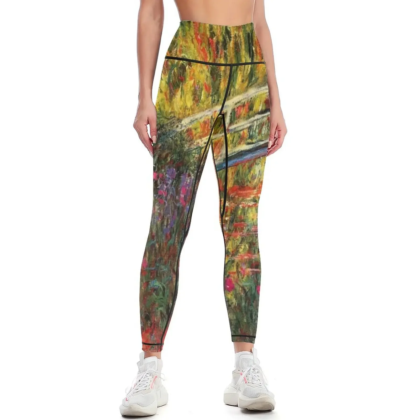 Monet - Water Lily Pond, famous painting by Claude Monet Leggings workout shorts active wear Legging sexy woman Womens Leggings