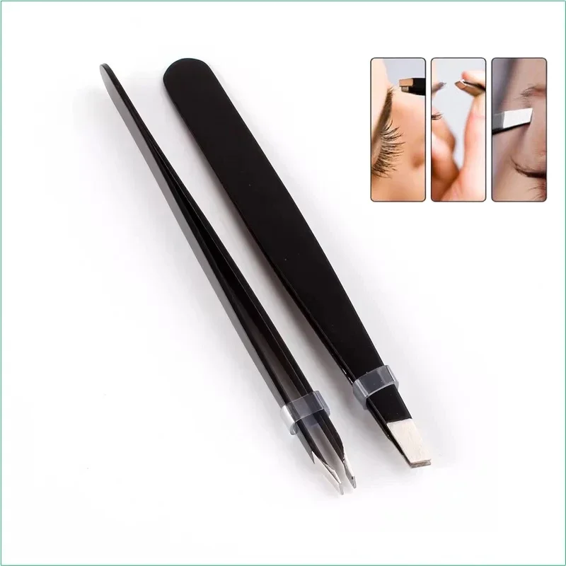 2pcs Eyebrow Tweezers Stainless Steel For Eyebrow Hair Facial Hair Removal Tightening Trimmer Makeup Tool Set Eye Shaping Tools