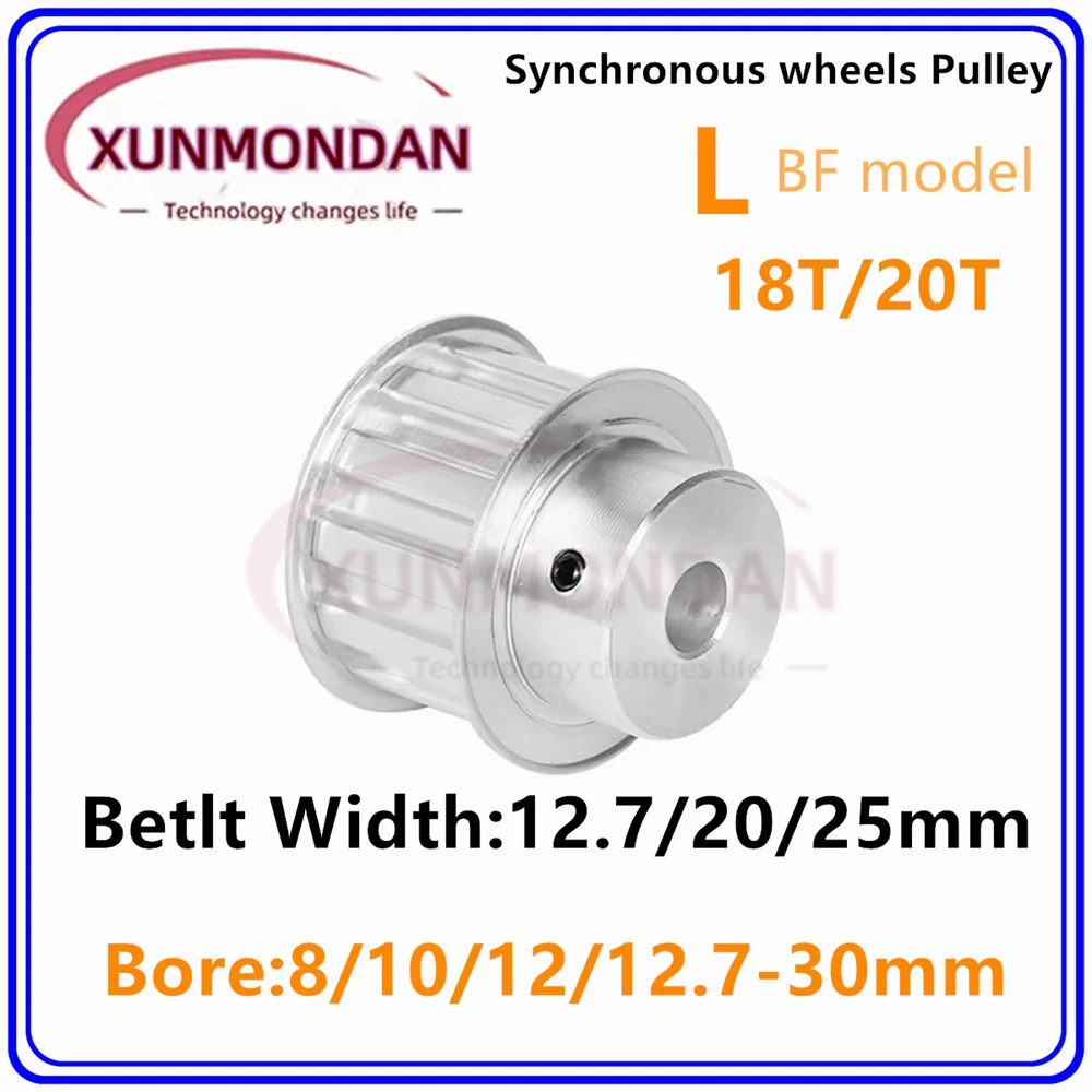 L Type Synchronous Pulley 18T/20Teeth Bore 8~30mm Teeth Pitch 9.525 mm Slot Width 14/21/27 mm For 12.7/20/25mm L Timing Belt