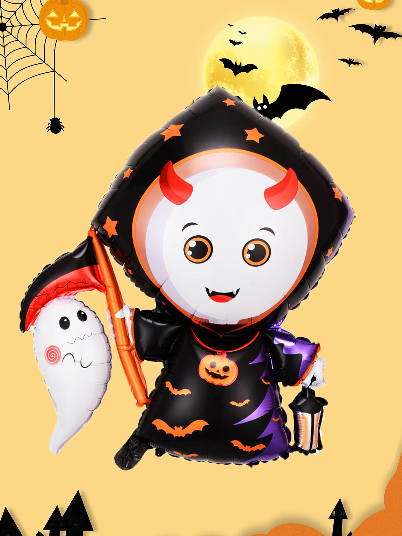 1pc Ghost Spider Bat Wizard Ballons Cartoon Halloween Ballon Halloween Dekorationen – Detail 1