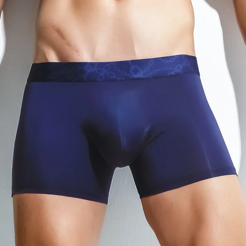 

5-Pack Men's Underwear Ice Silk Boxer Briefs Youth Mid-Waist Sexy Boxer Briefs Summer Ultra-Thin Breathable Pants