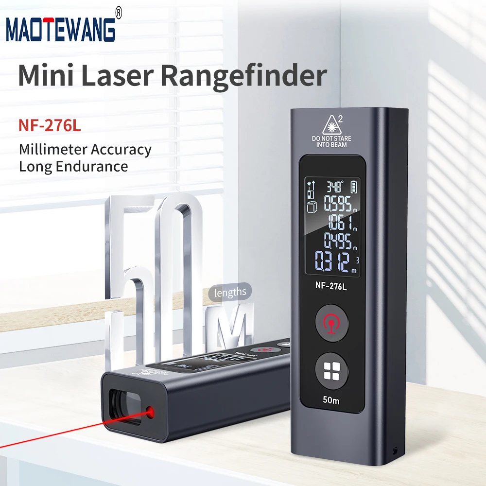 

Mini Laser Rangefinder ENF-276L 50m Distance Meter Instrument Electronic Measuring Ruler Range Tape Finder Level Test Tool