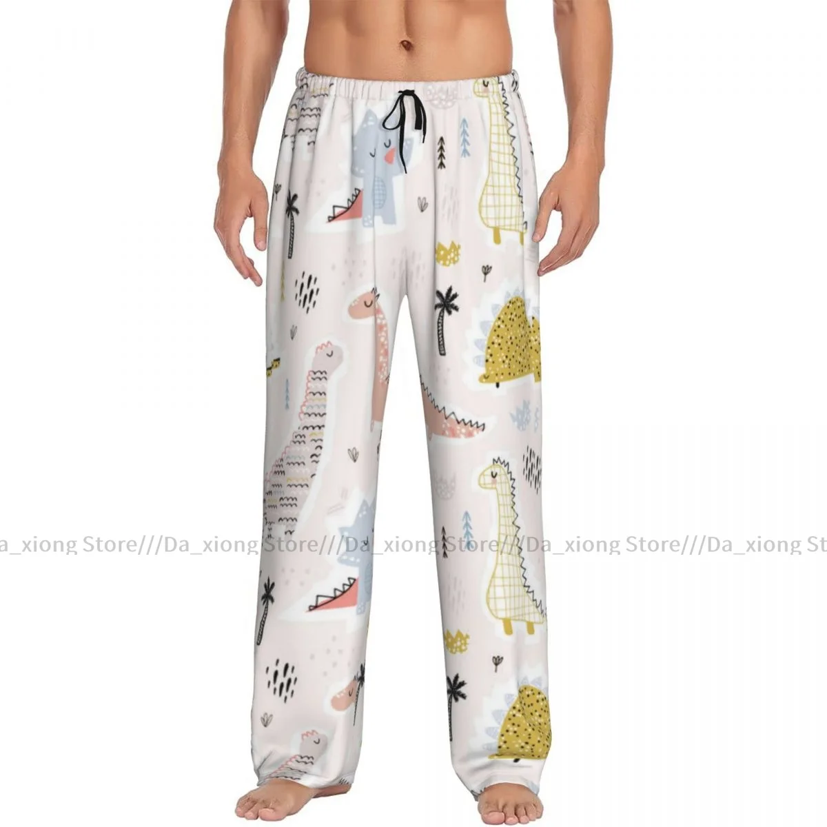 Men Sleep Bottoms Male Lounge Trousers Men's Funny Dinosaurs Pajama Pants