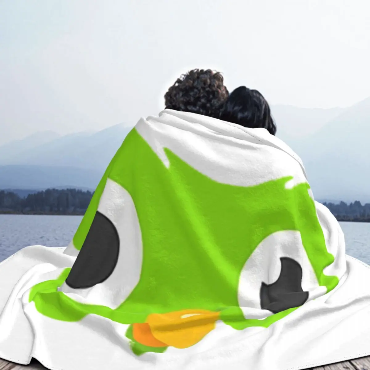 Duolingo البومة الثنائي بطانية لينة الدافئة الفانيلا رمي بطانية الفراش للسرير غرفة المعيشة نزهة السفر أريكة المنزل