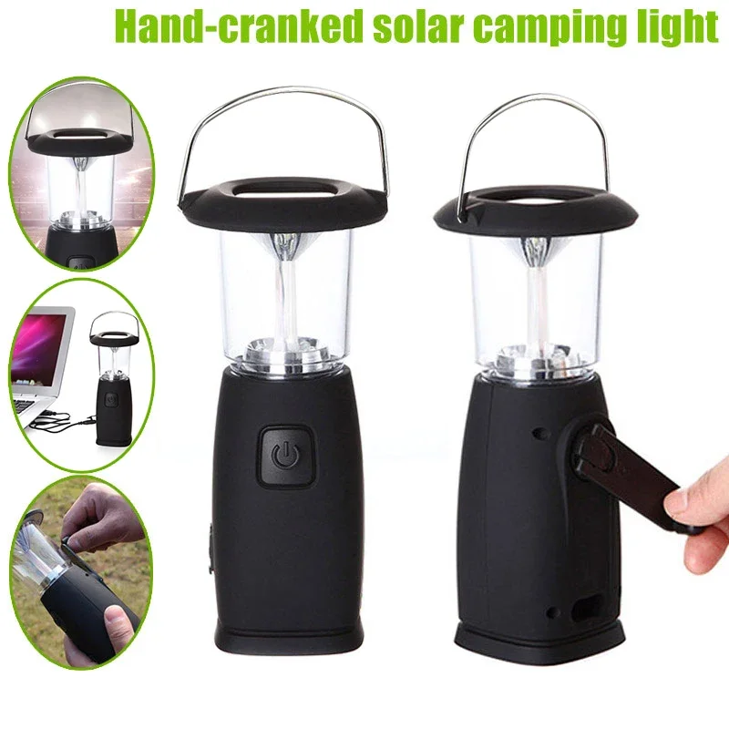 6 LED Solar and Dynamo Powered Charging Camping Lights for Tents Portable Outdoor Travel Survival Campinglight Camping Gear Tool