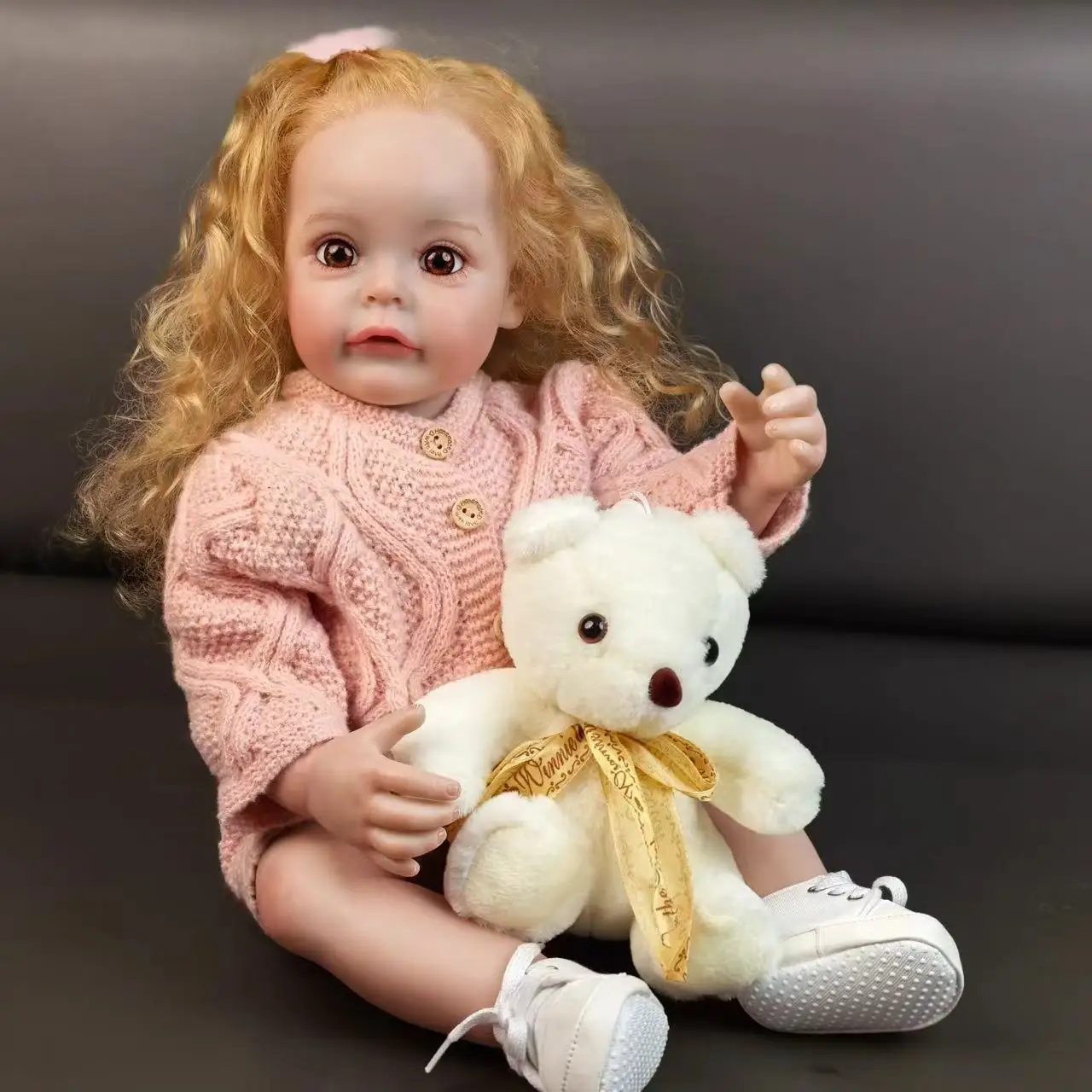 

Ship from US 55CM Full Silicone Body Doll Reborn Baby with Gold Rooted Hair Dolls Babies Girl Birthday Christmas Gift Toys