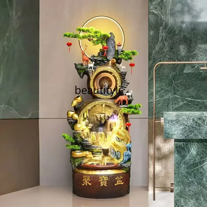 ltRockery flowing water fountain cornucopia fish tank home landscape decoration ornament living room company gifts