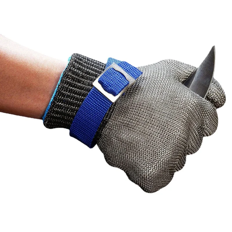 1PC Stainless Steel Grade 5 Steel Wire PE Steel Ring Iron Gloves Wearing Left Right Mountain Outdoors Tool