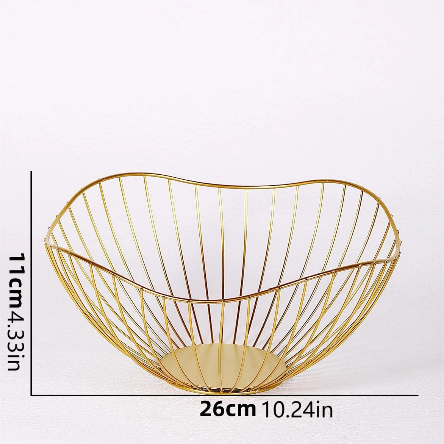 1pc Stylish and Durable Metal Fruit Basket for Home Storage - Golden Iron Basket