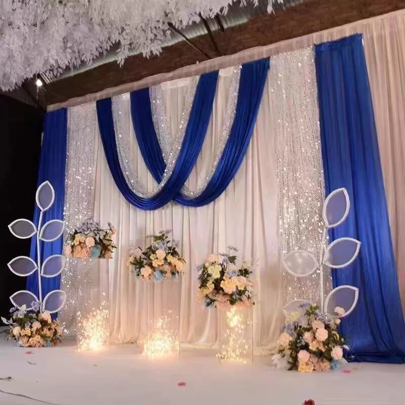 

10X10/10X20FT белый свадебный сценический фон, шторы с блестками, панели для занавесок для свадебной церемонии, вечеринки, дня рождения