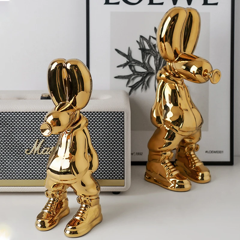 

Creative Stand Balloon Dog Abstract Ceramic Ornament Sculpture Study Room Statue Home Decor Office Accessories Decoration Gift