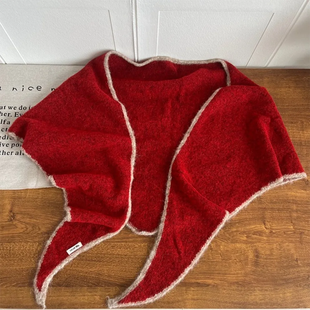 

Модная утолщенная треугольная шаль, мягкий зимний шарф большого размера, высококачественный роскошный шарф, милый стиль