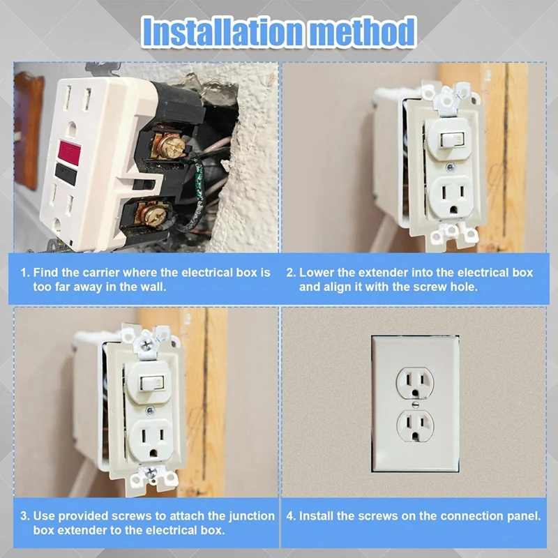 6 Pcs Electrical Outlet Box Extender Single Gang Box Extender With 12Pcs Screws 1 Gang Switch Unit Receptacle Extender