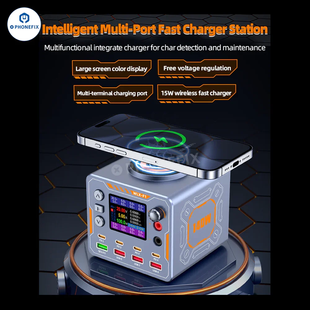 

WLX-F1 140 Вт освещение, станция быстрой зарядки, беспроводное зарядное устройство для мобильных телефонов, ноутбуков, планшетов, наушников, инструмент для ремонта