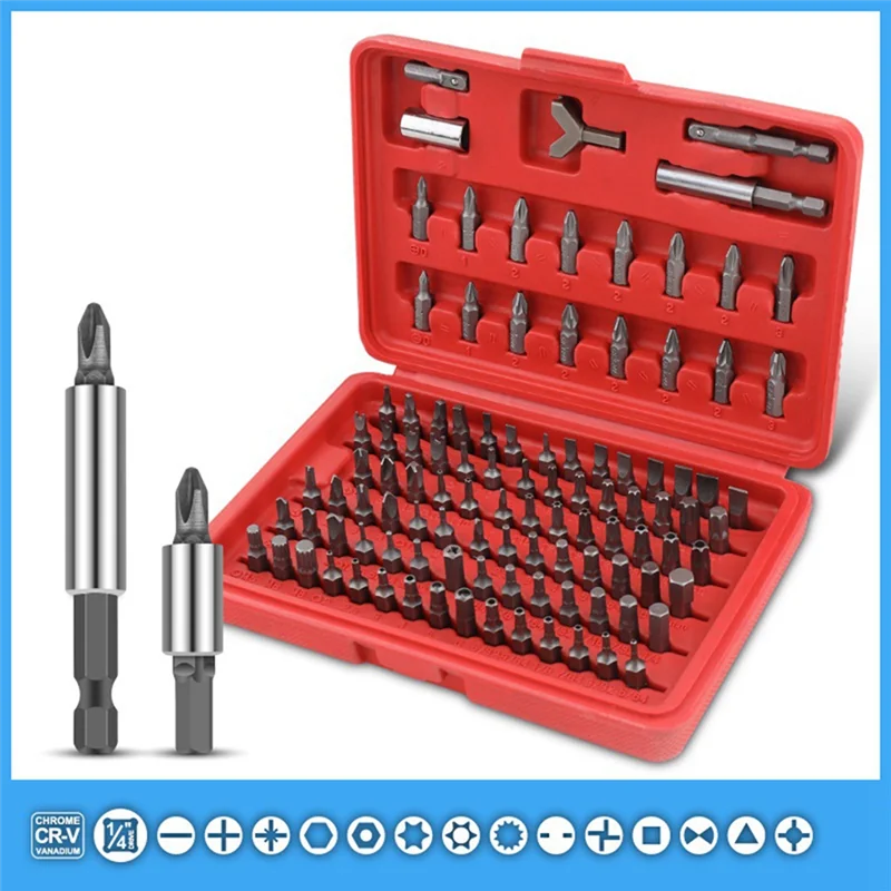 105-Piece Screwdriver Set Plum Hexagon Screwdriver Screwdriver Screwdriver Socket Toolbox Durable Easy Install