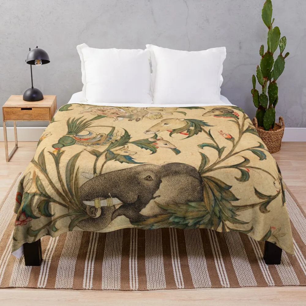 

Vintage animal pattern Throw Blanket Flannel Fabric Stuffeds Tourist Fashion Sofas Blankets