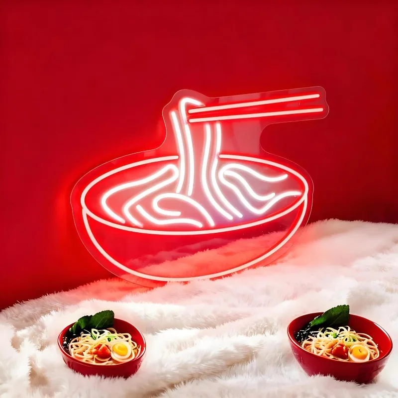 RamenLED Neon Sign, Noodle Bowl Neon Light for Wall Decor,USBPowered DimmableNeon LightsRestaurant,Bedroom,Gift for Ramen Lovers