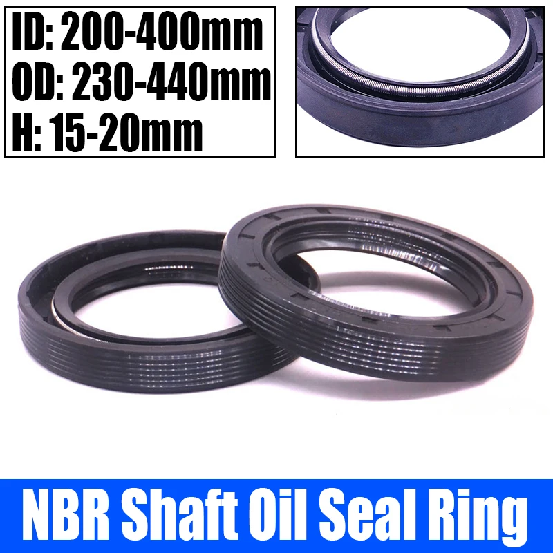 

1PCS TC/FB/TG4 Skeleton Oil Seal Ring NBR Double Lip Seal For Rotation Shaft Shaft Oil Seal ID 200-400mm OD 230-440 Height 15-20