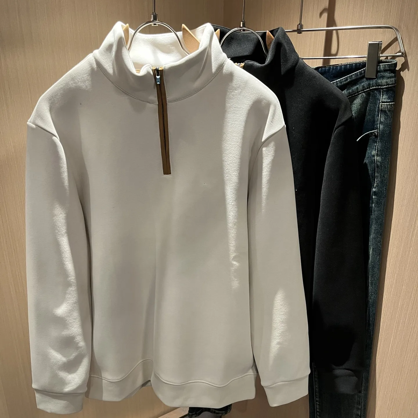 

Italian LP Casual Half Zipper Long Sleeve Sweater