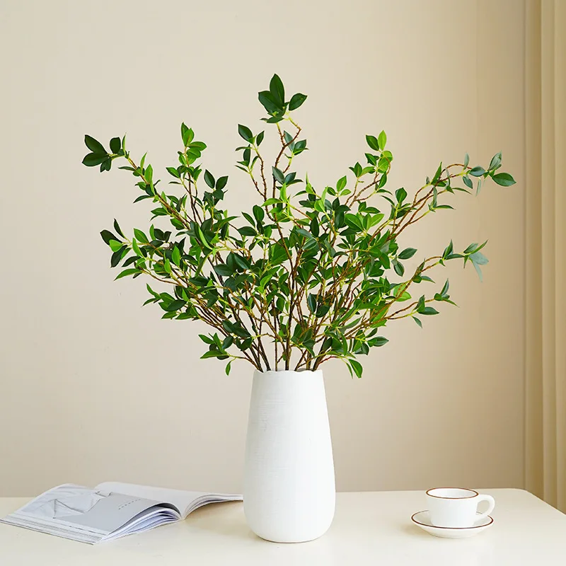 

Artificial Milan Leaf Branch Banyan Leaf Flower Green Plant Simulation Feel Home Living Room Decoration Garden Plant Decoration