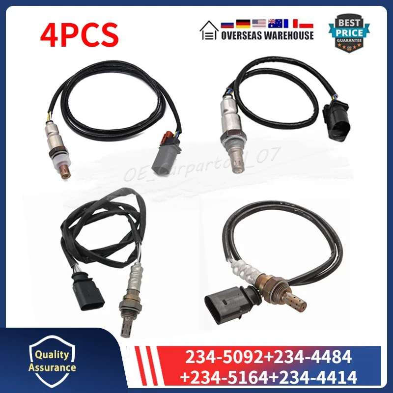 234-5092 234-4484 234-5164 234-4414 Lambda Oxygen Sensor 4PCS For 2012 2013 2014 2015 Audi Q7 Upstream & Downstream 4L0906262G