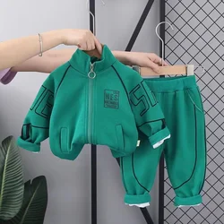 Boys Long Sleeved Sets New Handsome Boys' Spring Autumn Two Color Children's Wear Baby Sports Two Piece Set Children Clothes