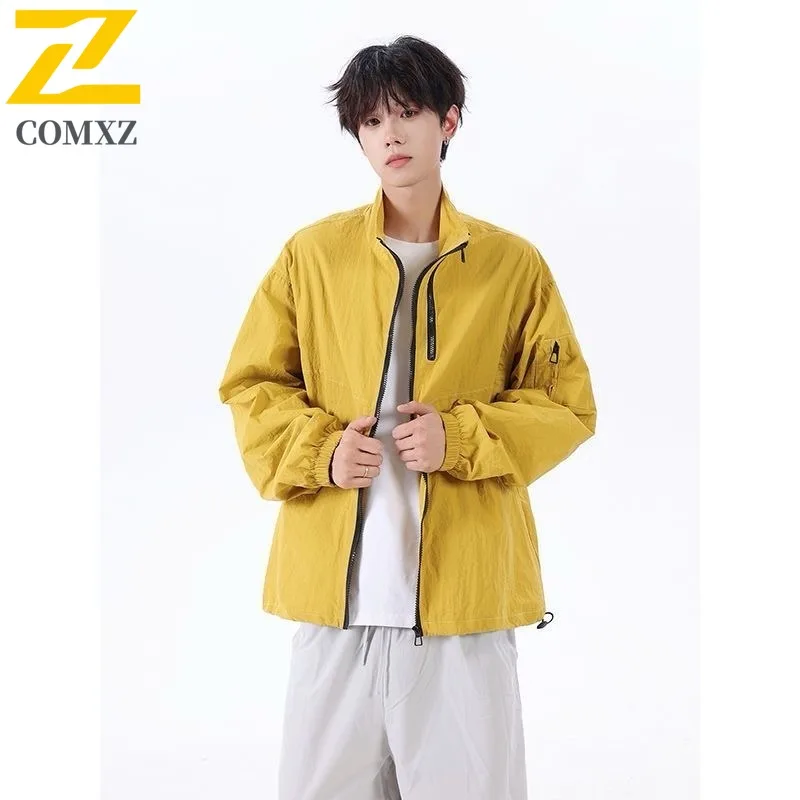 

COMXZ Hong Kong Style Fashion Design Couple Top Trendy Personality Retro Jacket Coat Lightweight Unisex Street Wear Comfort Fit