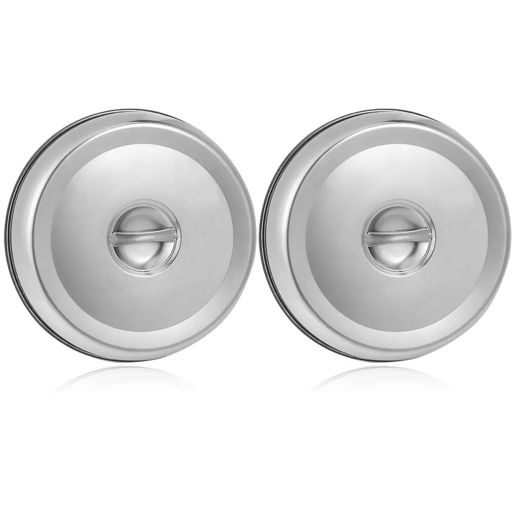 

2pcs Stainless Steel Pot Lids Heat Retention Covers Even Cooking Grilling Roasting Dust-Proof Food Protection Premium Kitchen
