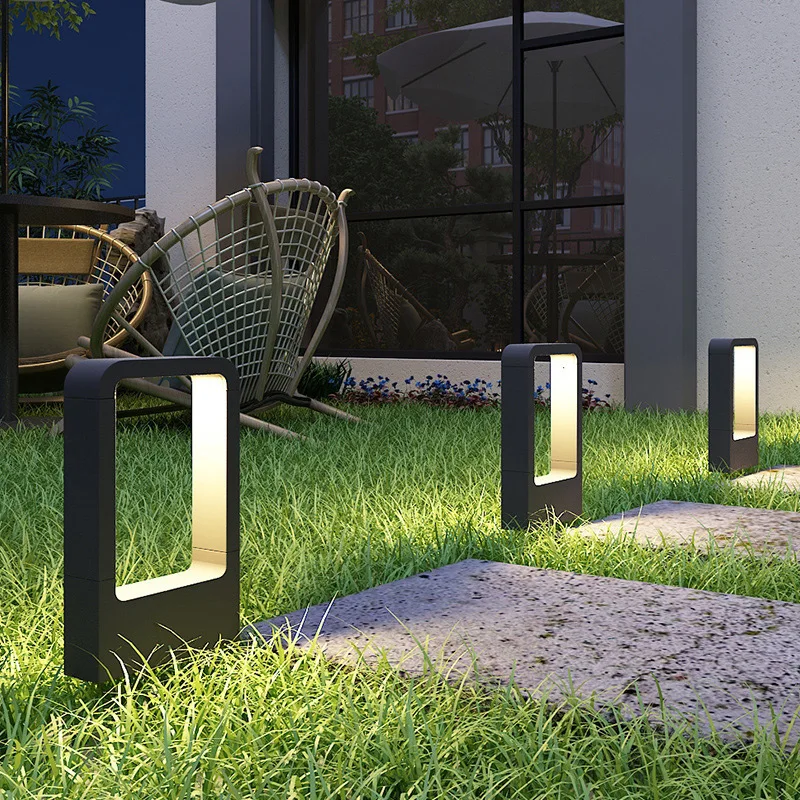 Iluminación impermeable para exteriores, luz LED de jardín de 10W IP65, lámpara moderna de aluminio para césped, patio, Villa, paisaje, bolardo