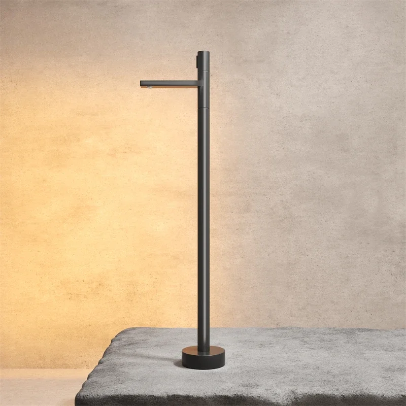 Black Matte Floor-to-ceiling Floor Wall Row Hot and Cold Vertical Faucet Shower Bathtub Column Basin Faucet Customization