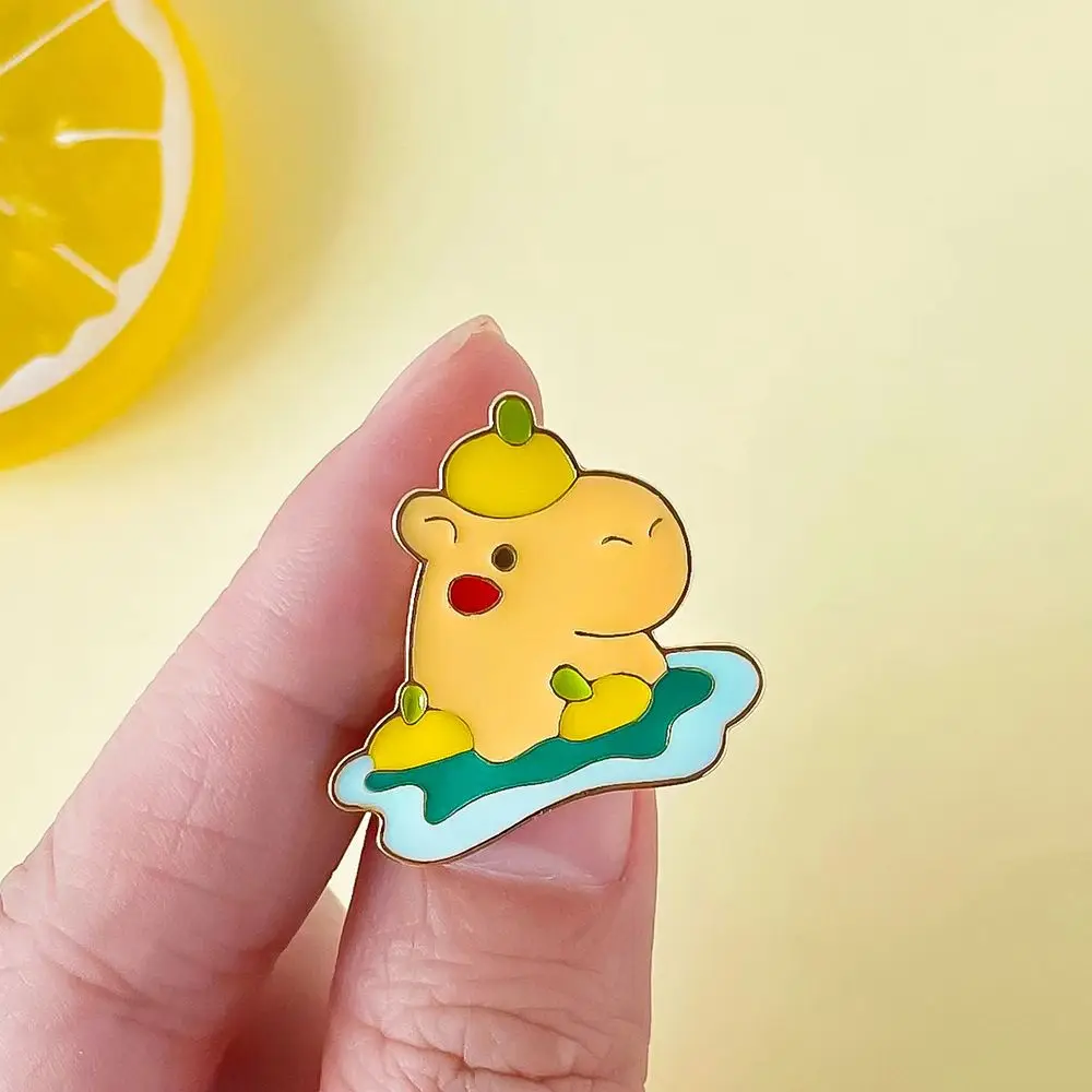 Harong Capybara Faimly Set Enamel Pin Cute Interesting Animal Capybara Lapel Brooch Badge Collection Jewelry for Animal Lovers