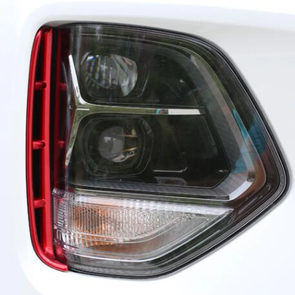 Stick Front Light Cover Vent Frame Plate Trim Racing Grid Grill Grille Eyebrow For Hyundai Santa Fe SantaFe 2019 2020 2021-2024