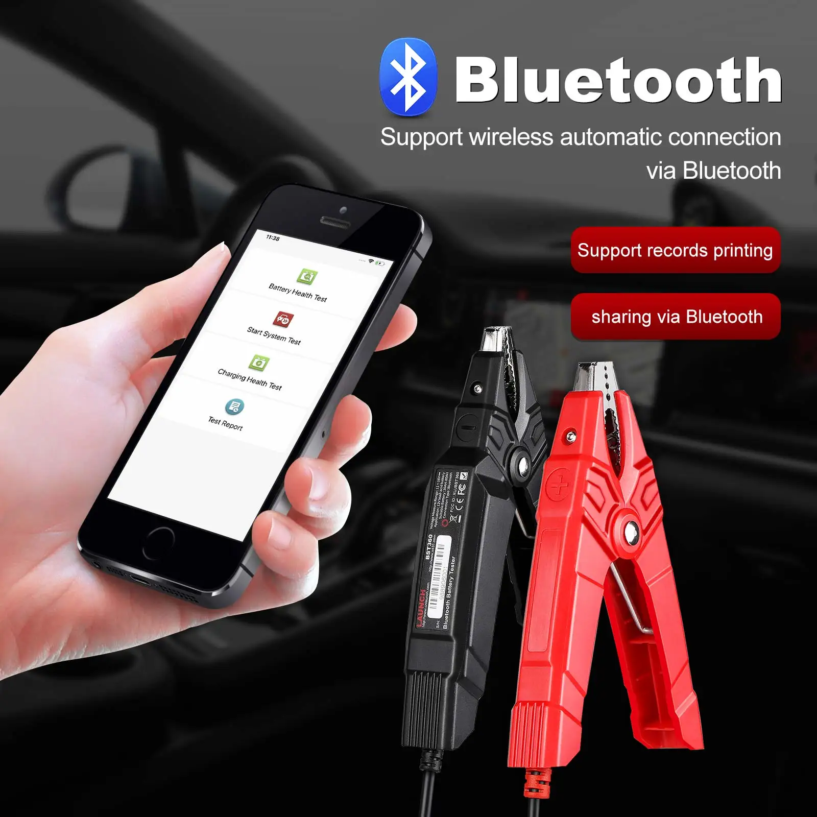 Launch X431 BST360 Bluetooth Battery Tester Used with X-431 PRO GT, X-431 PRO V4.0, X-431 PRO3 V4.0, X-431 PRO5, X-431 PAD V